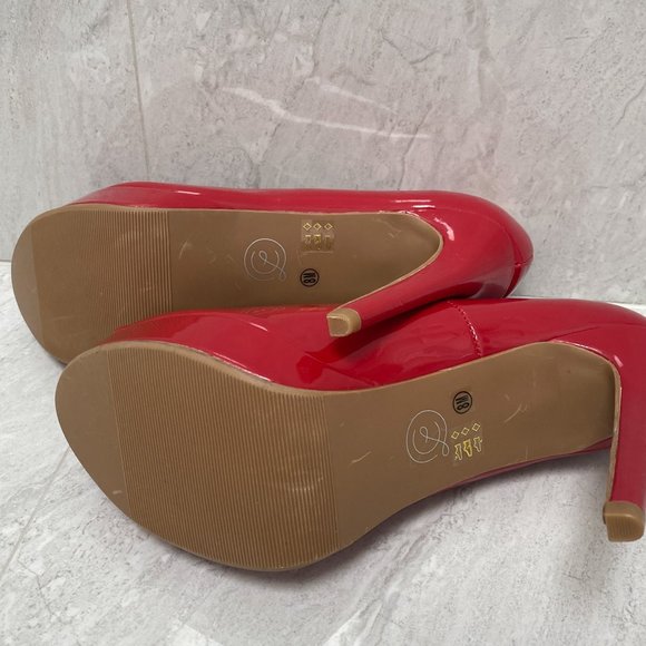 Chinese Laundry Red Patent Holliston Peep Toe Pumps Size 8 - Picture 13 of 15